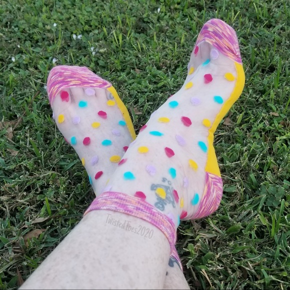 Bright Coloured Polka Sheer Socks - Picture 3 of 5